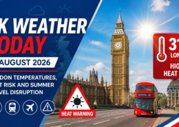 UK Weather Today 9 August 2026: London Temperatures, Heat Risk and Summer Travel Disruption