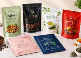 Custom 3 Side Pouches For Modern Retail Stores